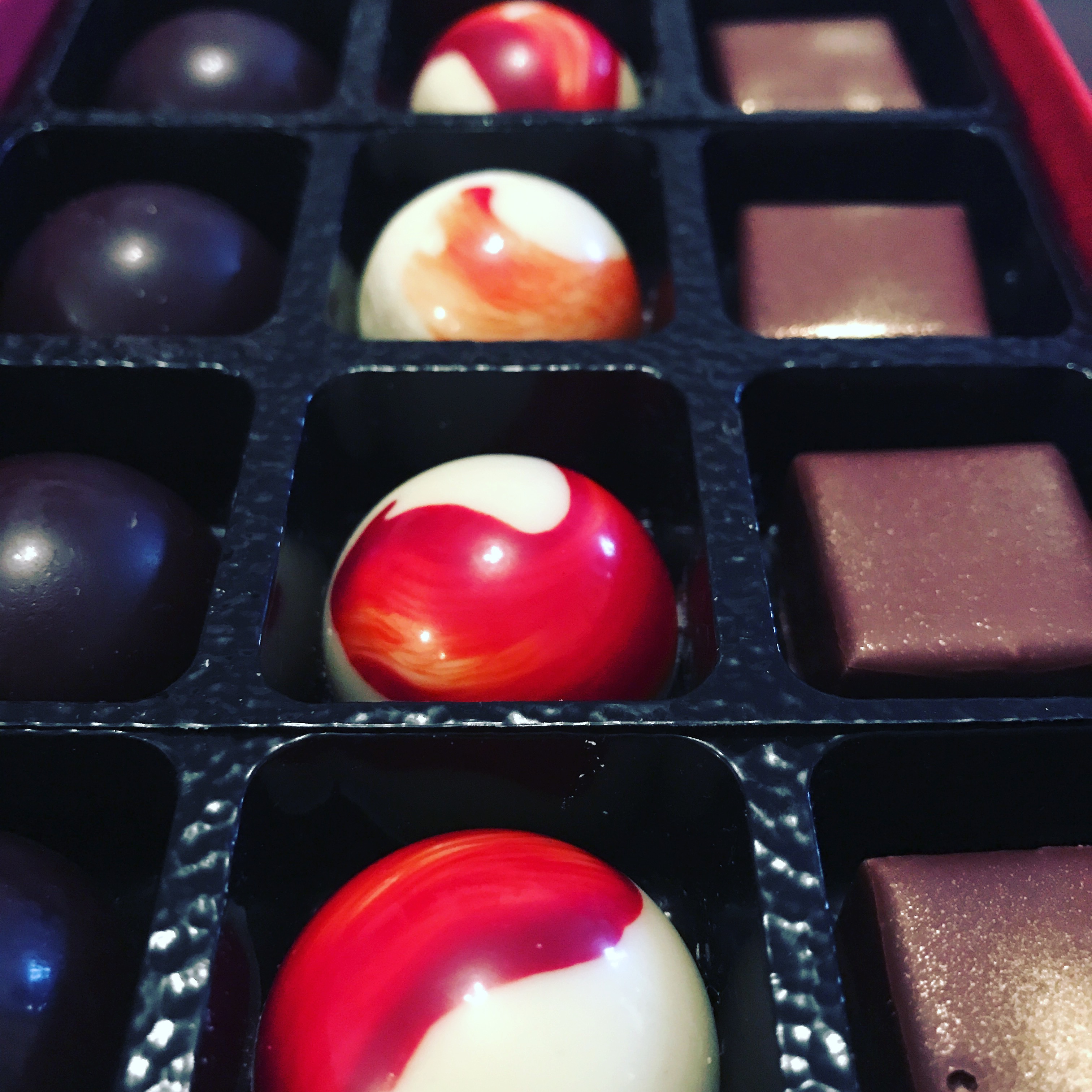 red coloured bonbons